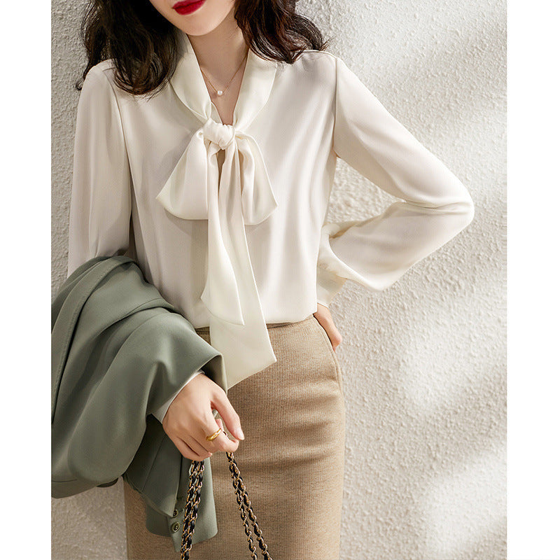 Simple And Elegant Chiffon Lace Professional Blouse - M Chic Boutique