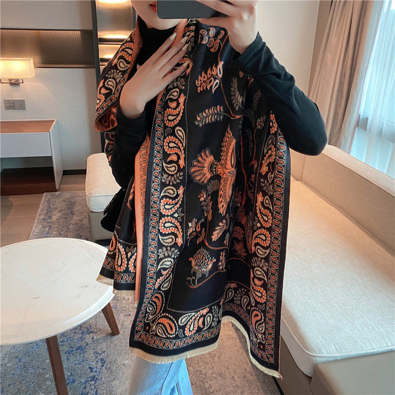 Retro Style Blue Bird Scarf