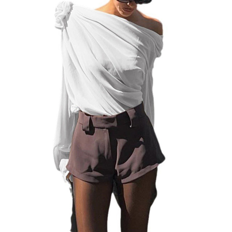 Off Shoulder Elegant Long Sleeve Blouse