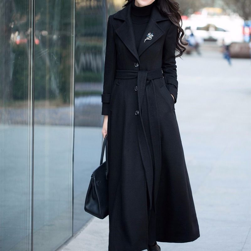 Wool Slim-fit Hepburn Style Overcoat