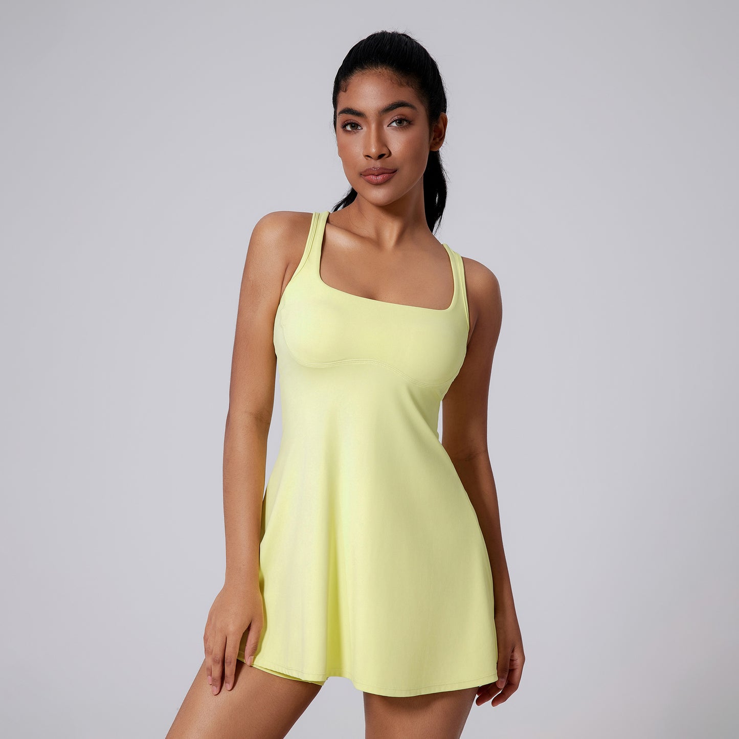 Two-piece activewear sports dress set by M Chic Boutique featuring a fitted top and matching skirt for athletic style.