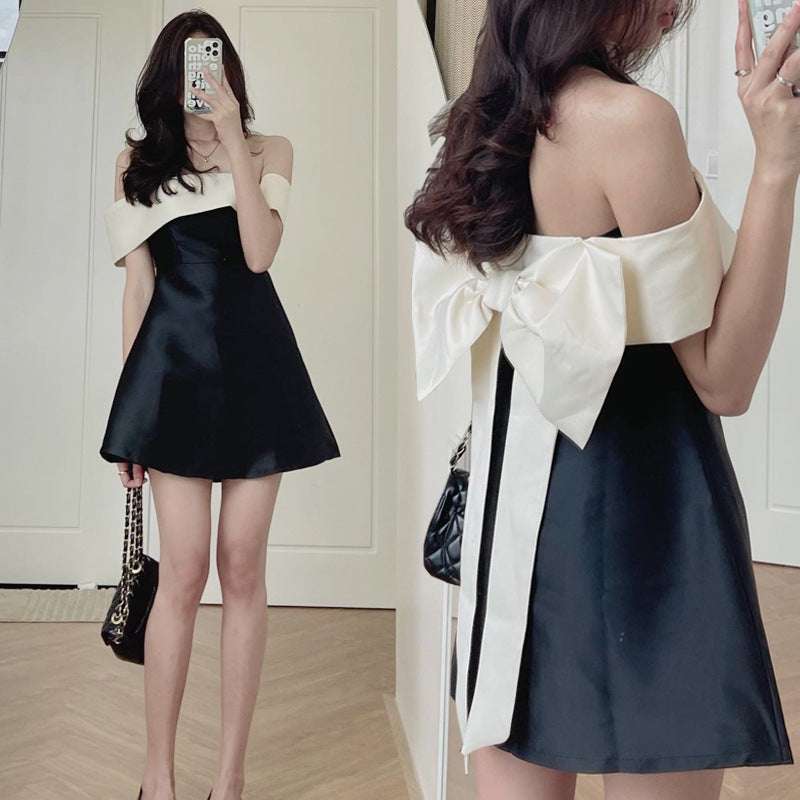 Personality French Style Bow Dress Women