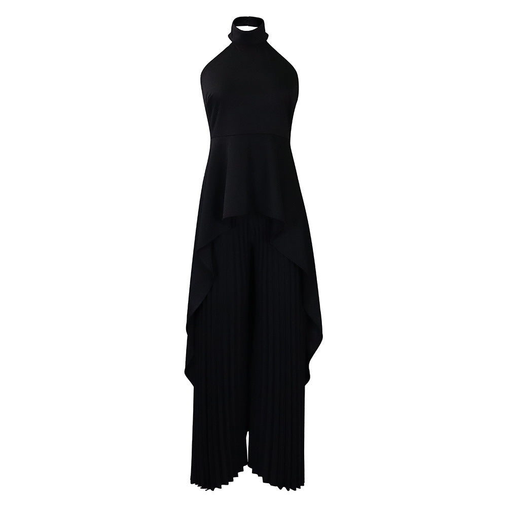 Fashion Casual Set Socialite Backless Top Wide-leg Trousers
