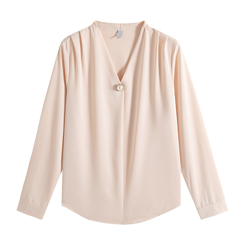 V-neck Chic Long-sleeve Blouse