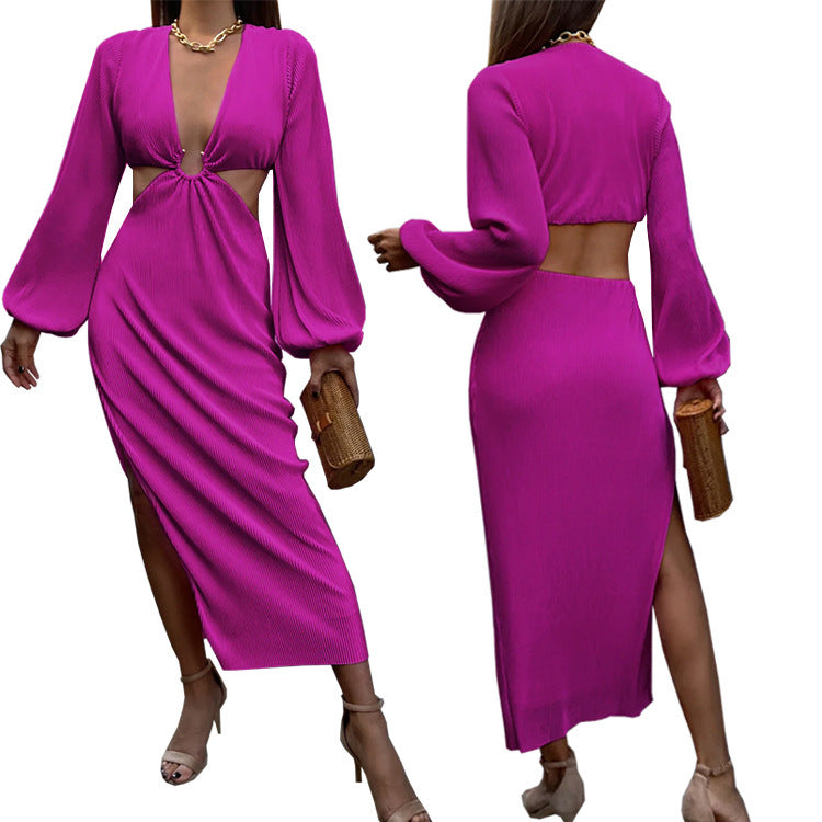 Fashion Pressed Pleated Waistless Dress