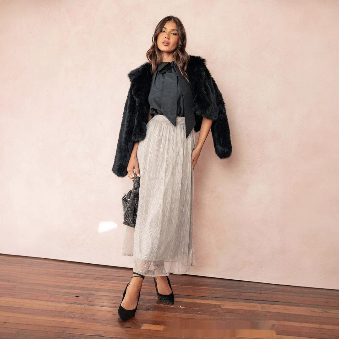 Solid Color French style Skirt