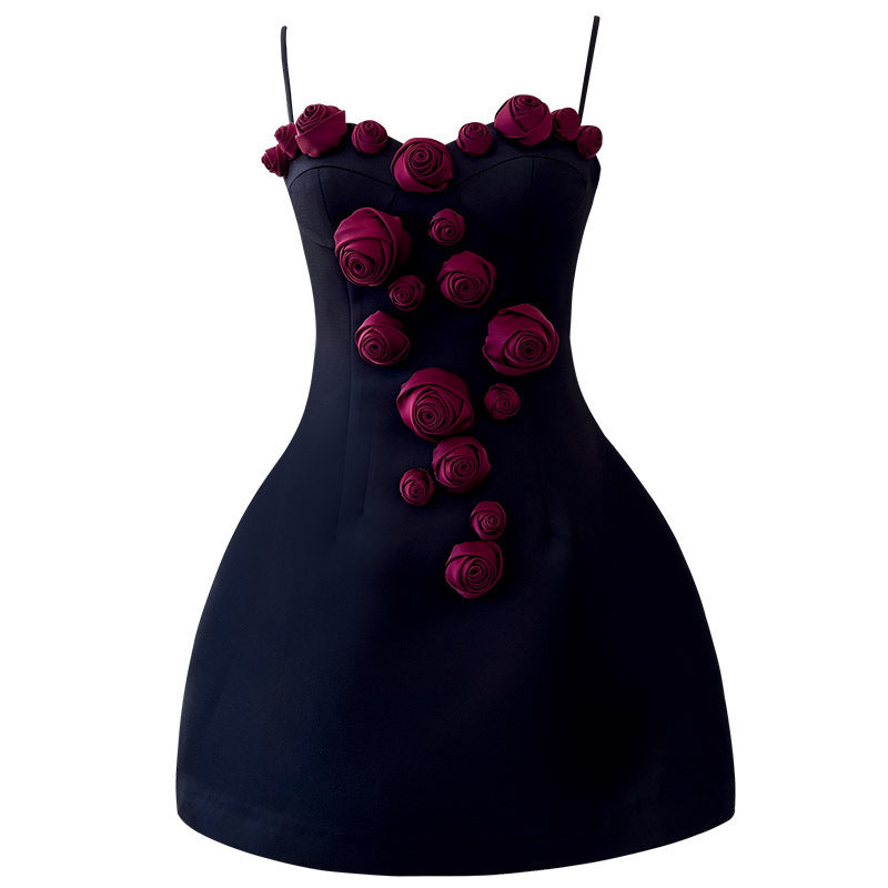 Socialite Style Flower Waist-tight Dress