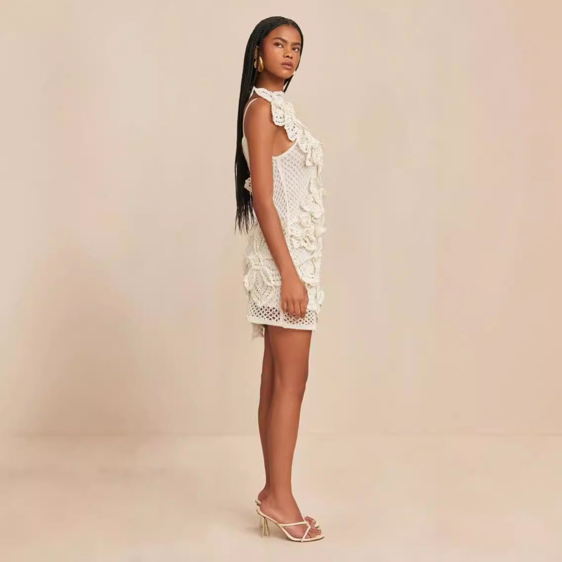 Three-dimensional Vacation Style Flower Dress
