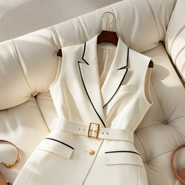 Solid Classic Style White Suit