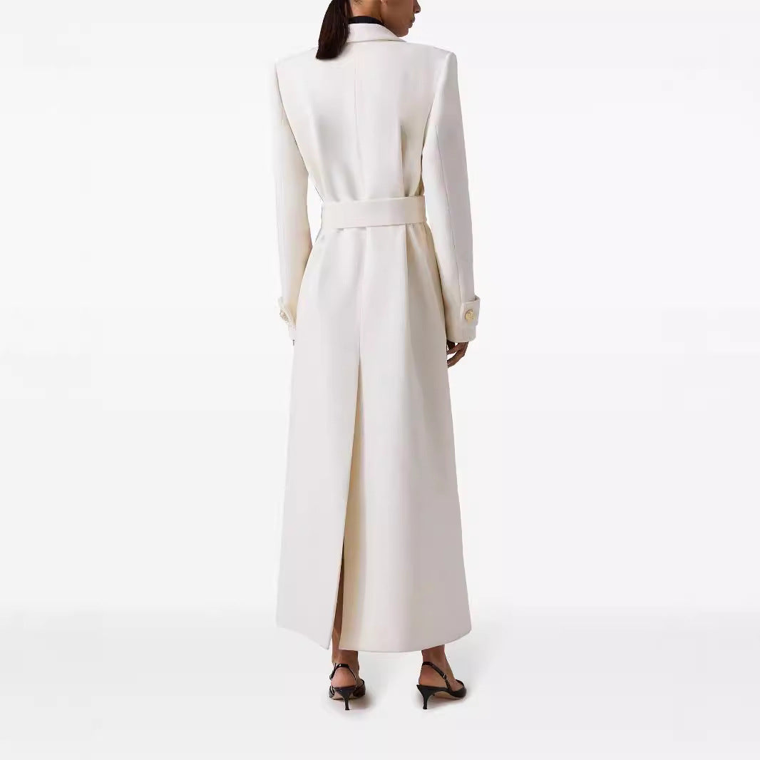 Lace Up Slim Fit Overcoat