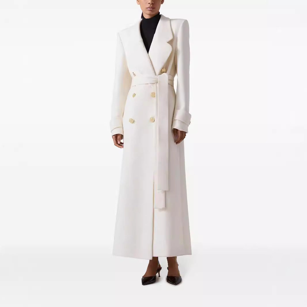 Lace Up Slim Fit Overcoat