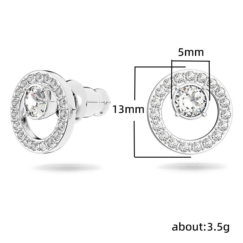 Simple Openwork Circle Set Light Luxury High-grade Socialite Cold Style Earrings Necklace