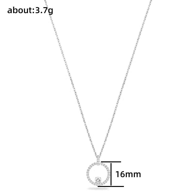 Simple Openwork Circle Set Light Luxury High-grade Socialite Cold Style Earrings Necklace