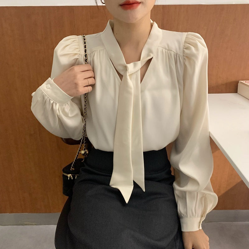 Sleeve Lace-up Blouse