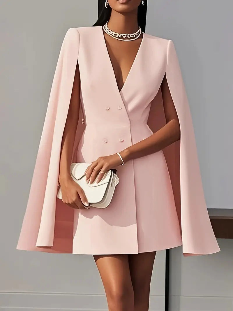 Double Breasted Shawl Suit Dress - M Chic Boutique