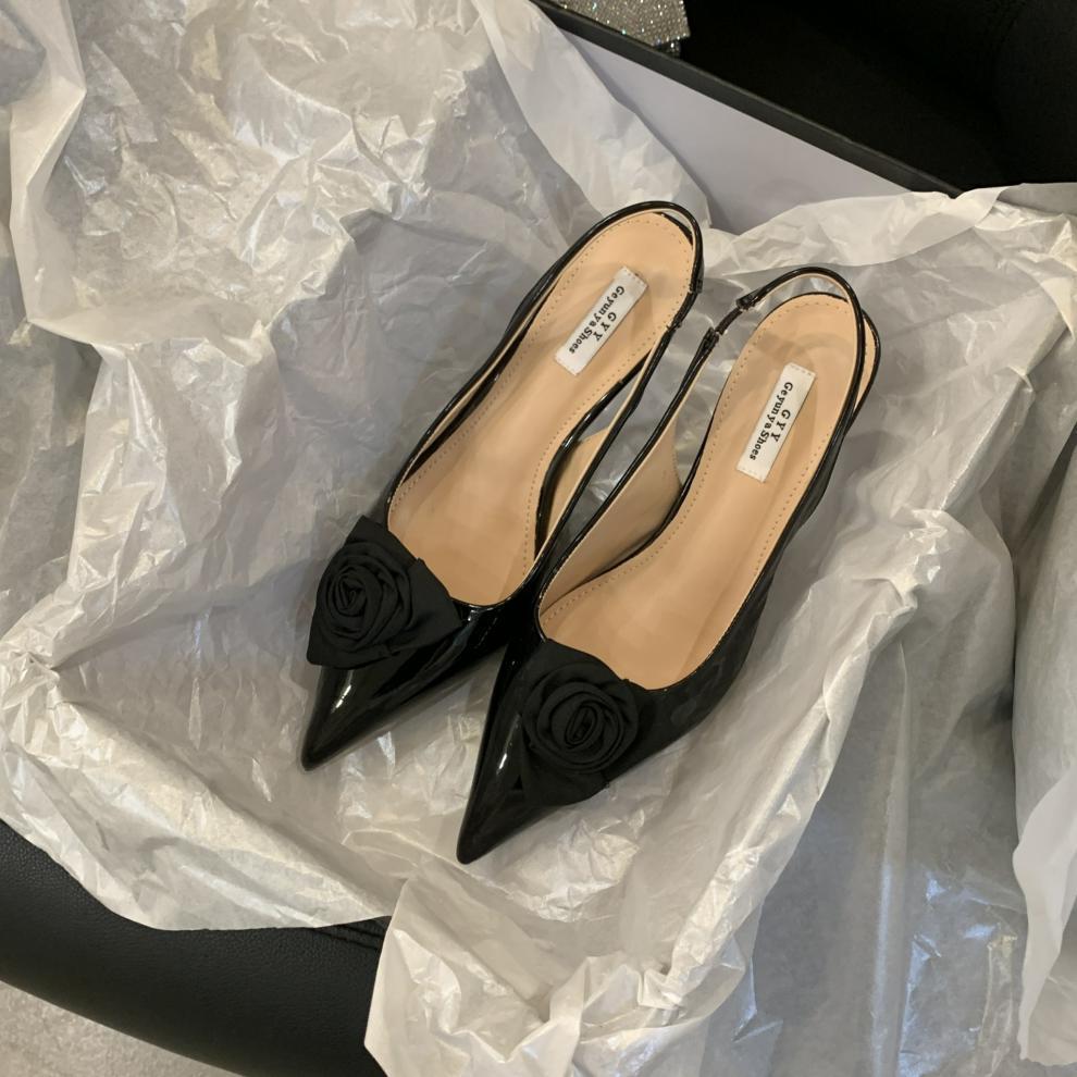 Flower High Heel Pointed Toe Shoes