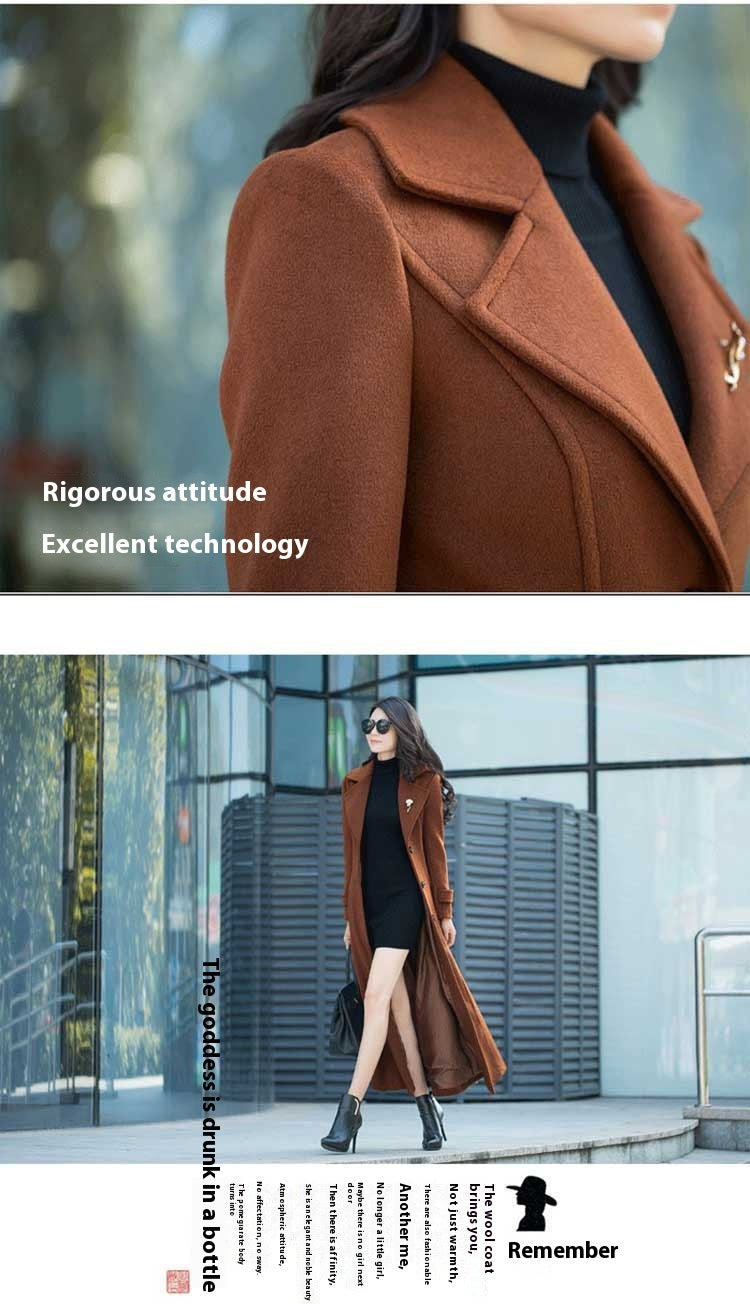 Wool Slim-fit Hepburn Style Overcoat