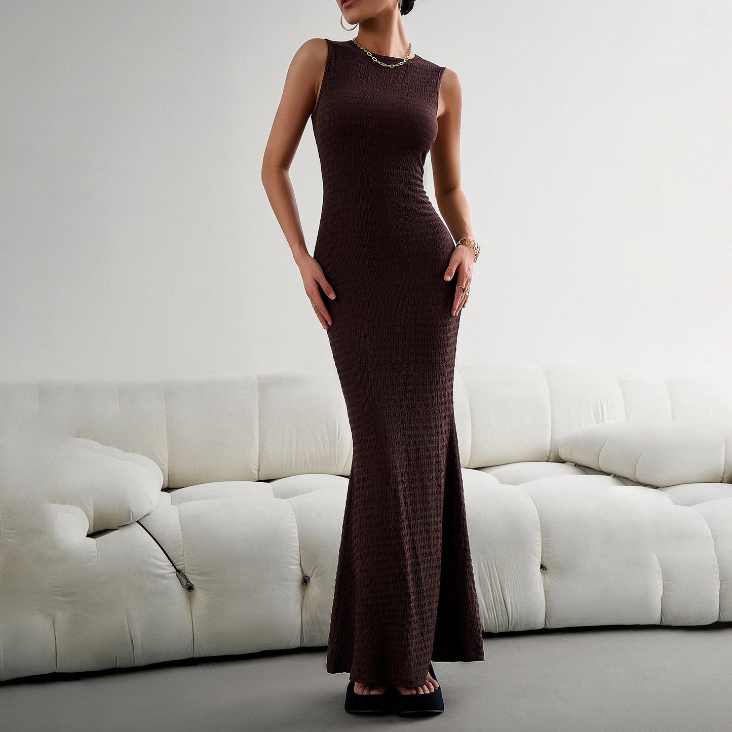 Women's Elegant Slim Vest Knitted Dress