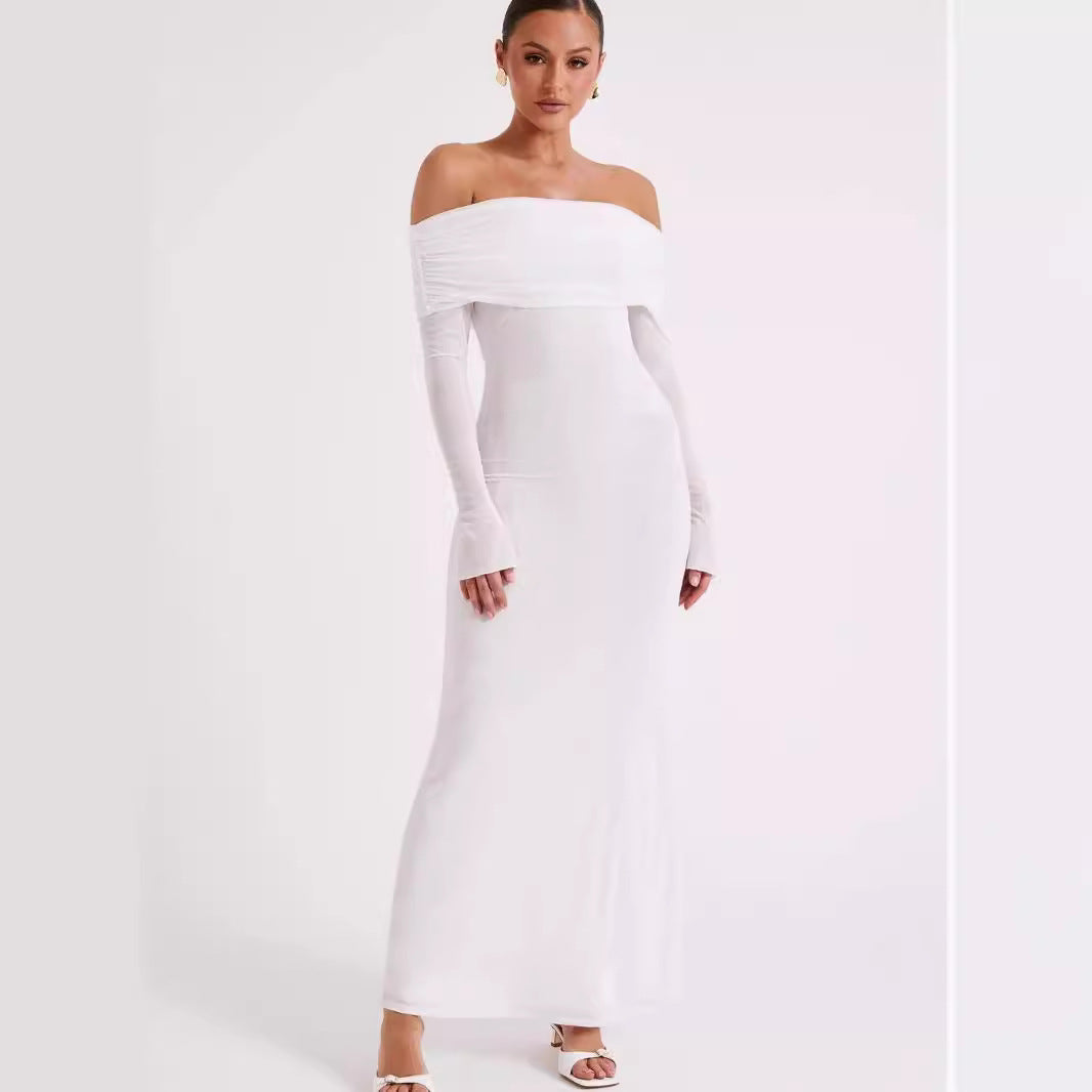 Off-neck Backless Socialite Dress