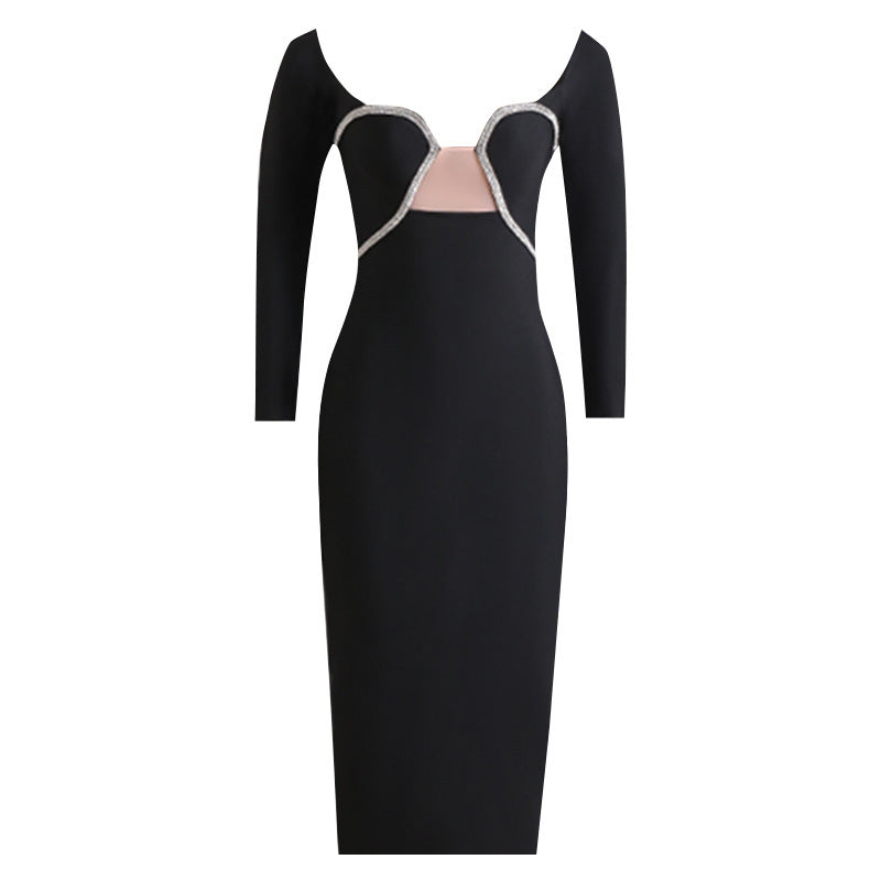 French Elegant Long Sleeve Dress