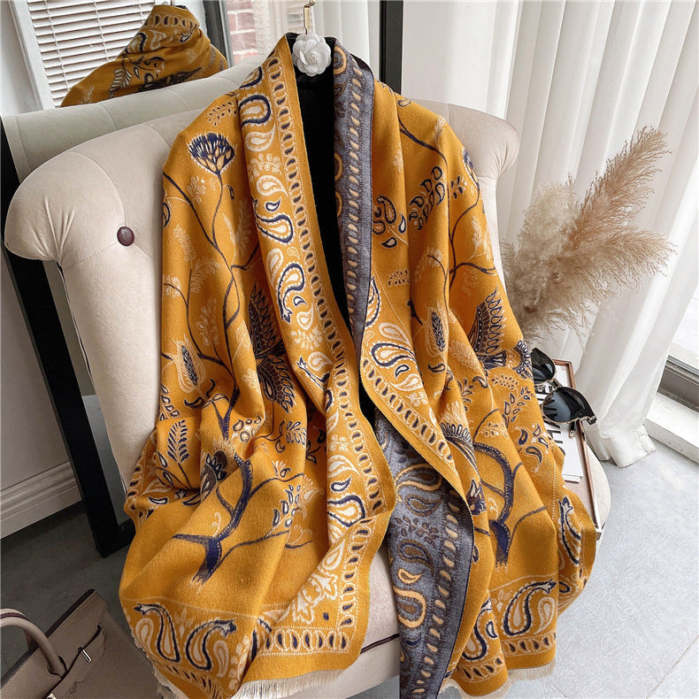 Retro Style Blue Bird Scarf