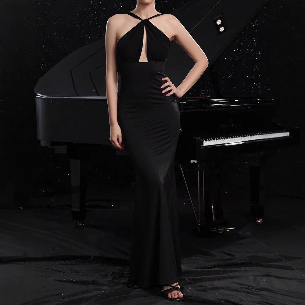 Elegant Pearl Stitching Split Dress