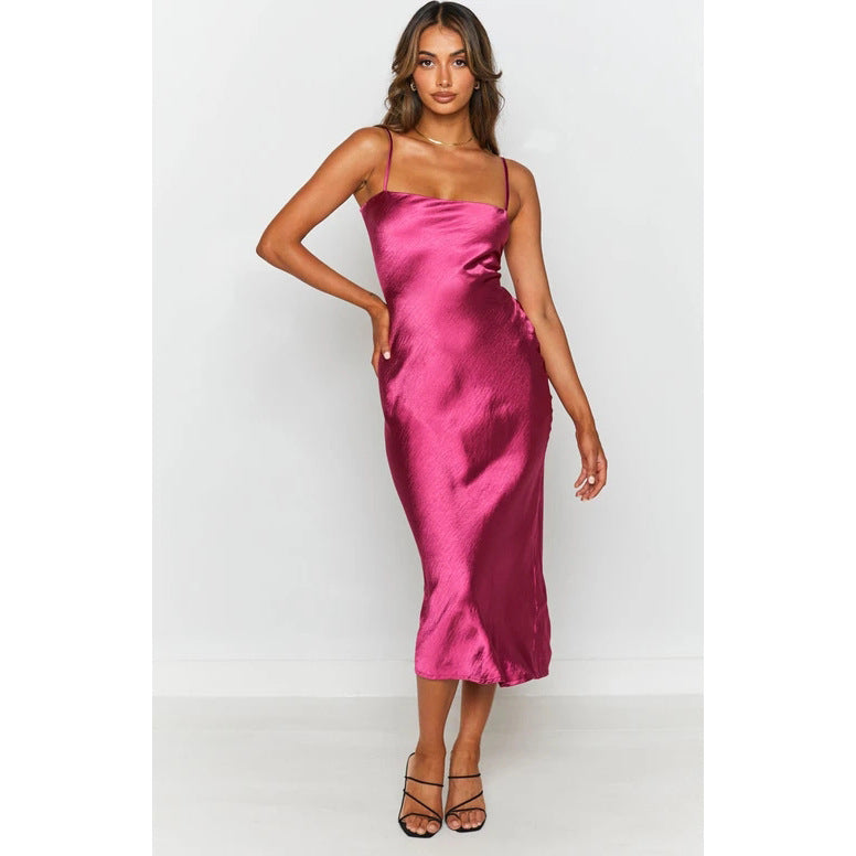 Socialite Style Slim-fit Sexy Back Lace-up Dress