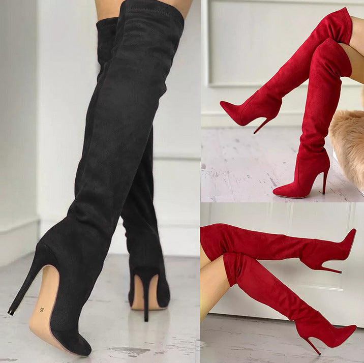 Pointed Toe High Heel Boots