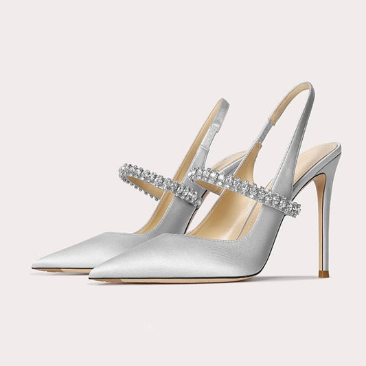Slim Toe Pointed Leather High Heels