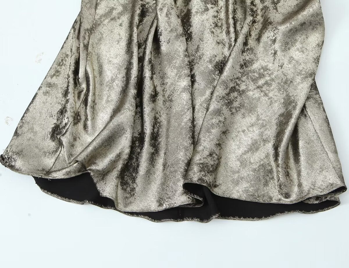 Metal Foil Flower Decoration Dress