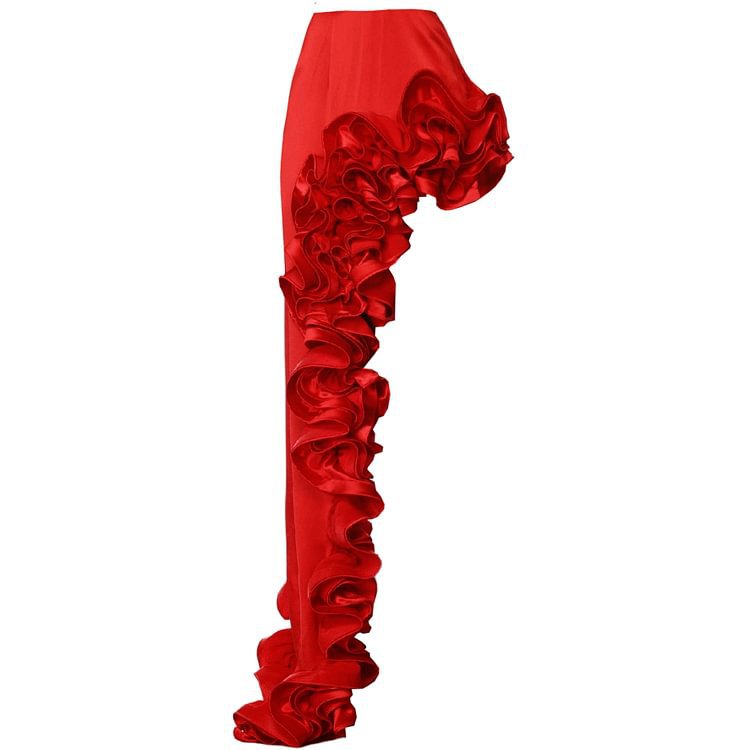 Red Deep V One-piece Swimsuit