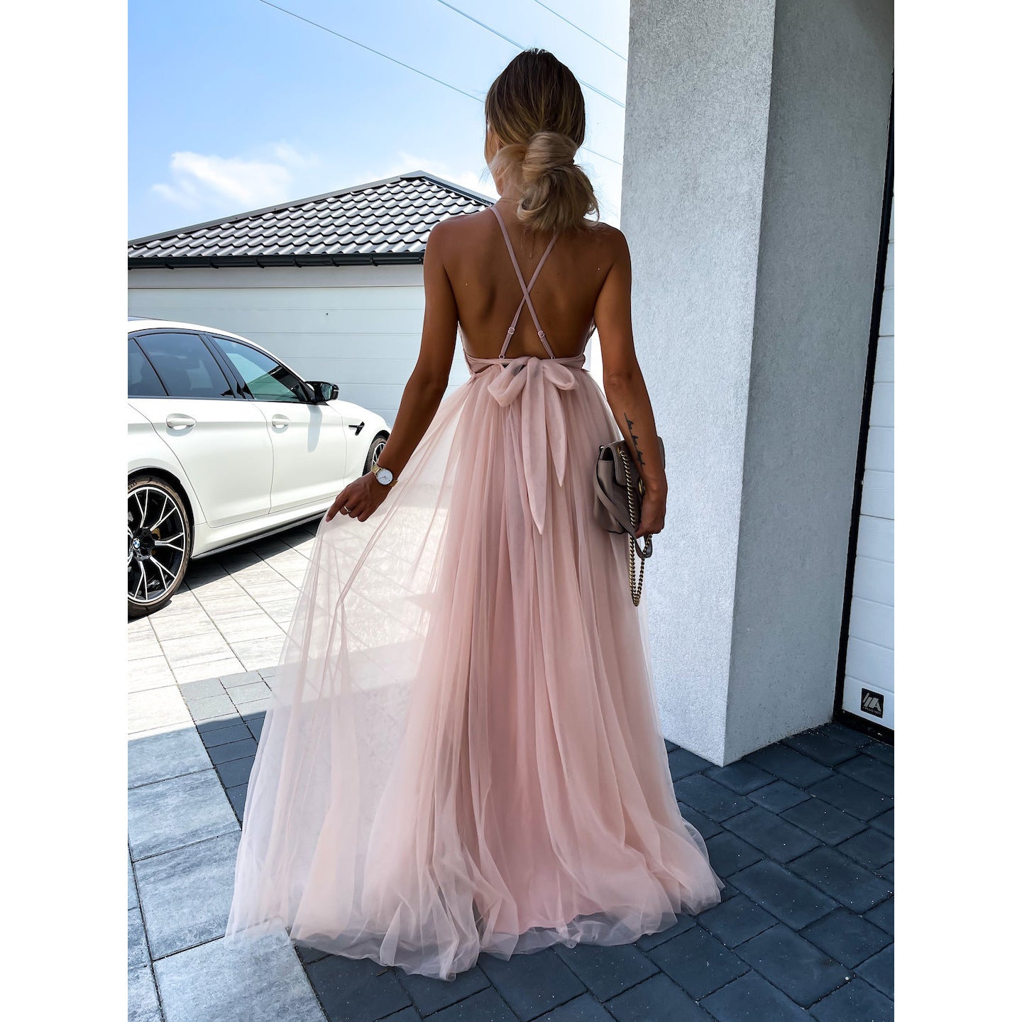 Sleeveless V-neck Dress