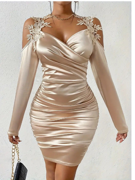 Lace Tight Draped Dress - M Chic Boutique