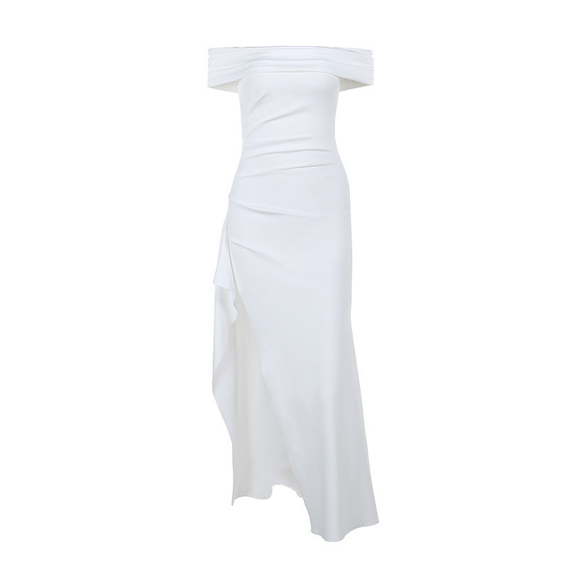 Solid Color Slim Sleeveless Split Dresses