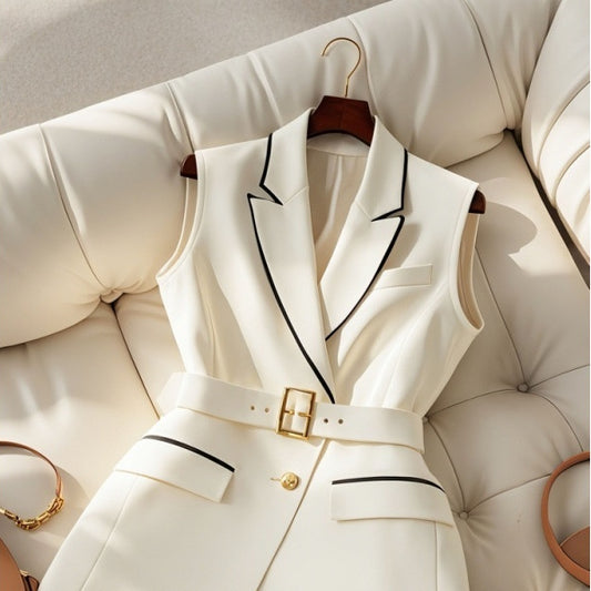 Solid Classic Style White Suit