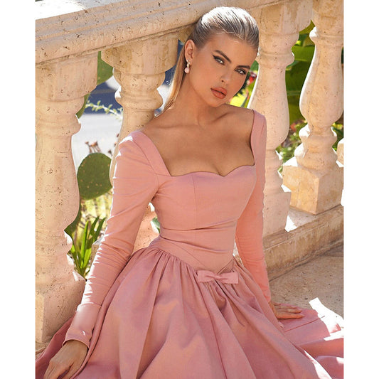 Fashion Elegant Square Collar Dress