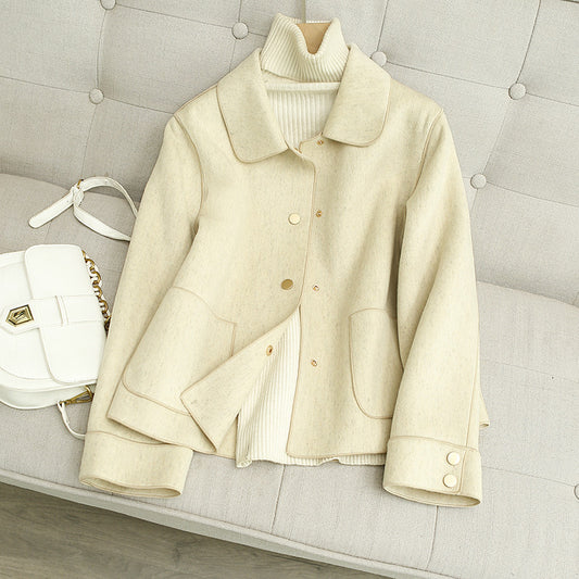 Solid Woolen Coat