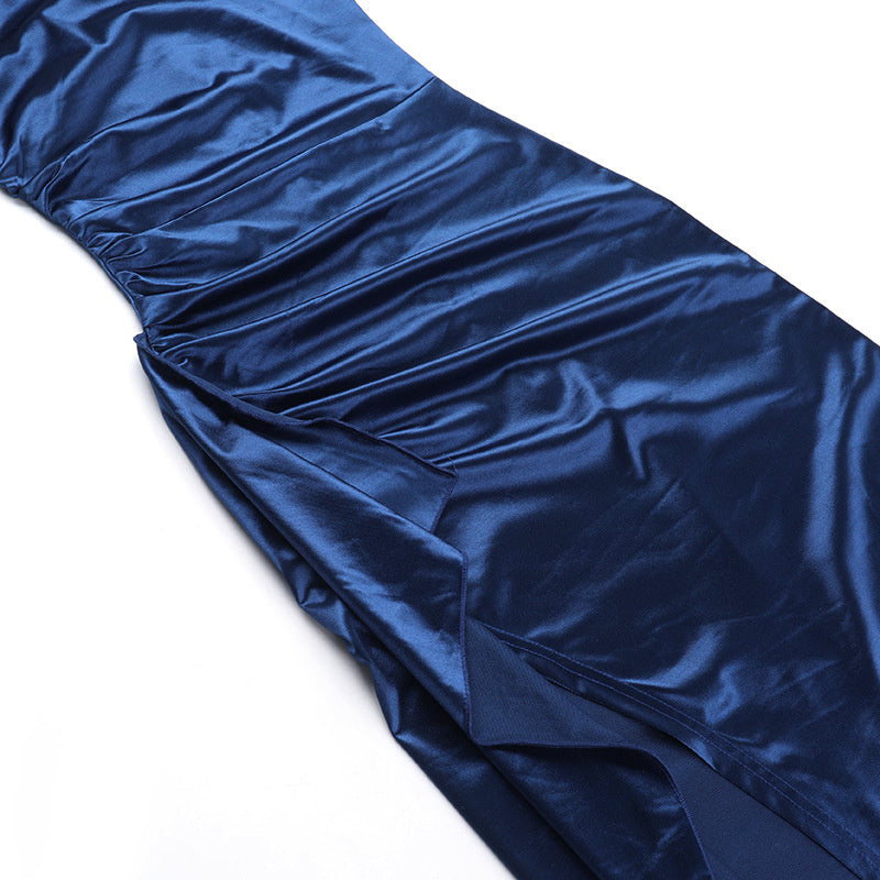 Satin Sexy Slit Gown Dress