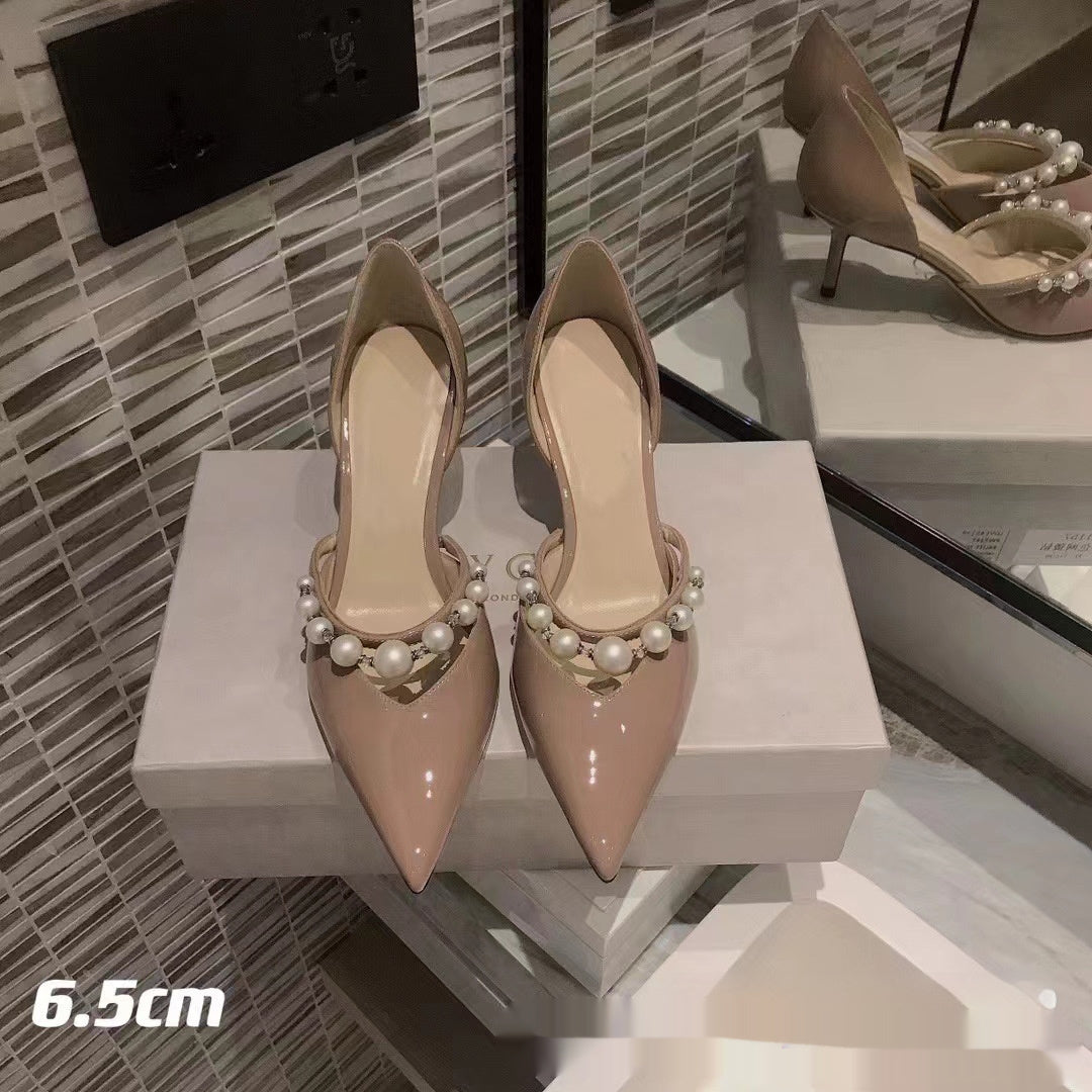 Pointed Patent Leather High Heels