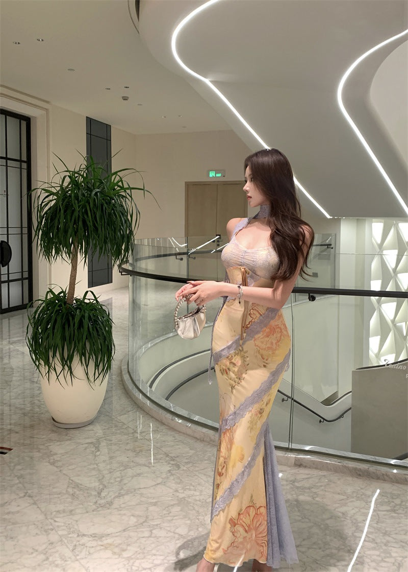 Halter Design Lace Fishtail Skirt