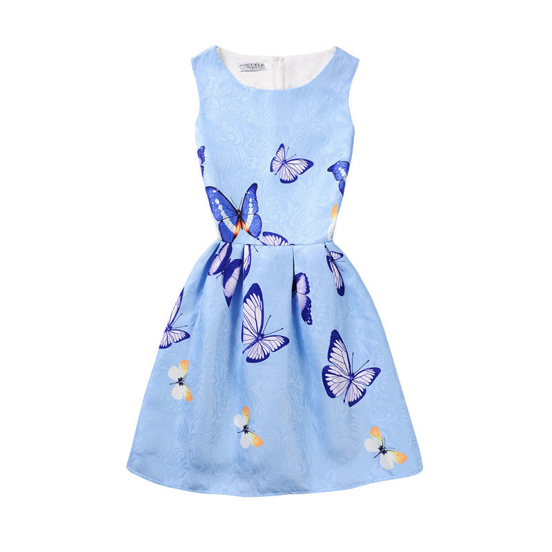 M Chic Boutique printed A-line dress featuring a vibrant floral pattern and a flattering silhouette on a dress form.