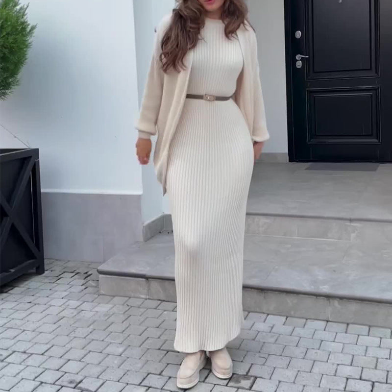 Lazy Knitwear Long Skirt Suit