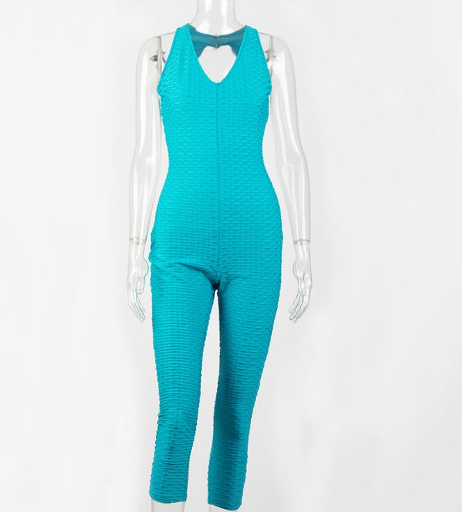 Honeycomb fitness jumpsuit