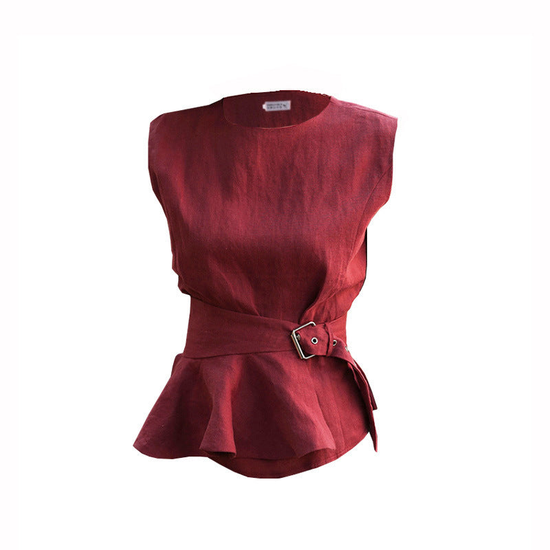 Mouwloze Blouse met Riem