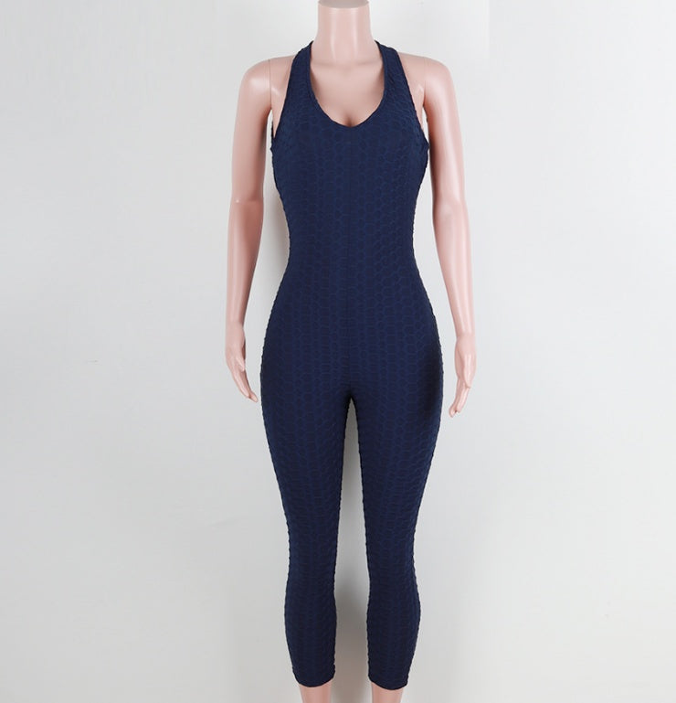 Honeycomb fitness jumpsuit