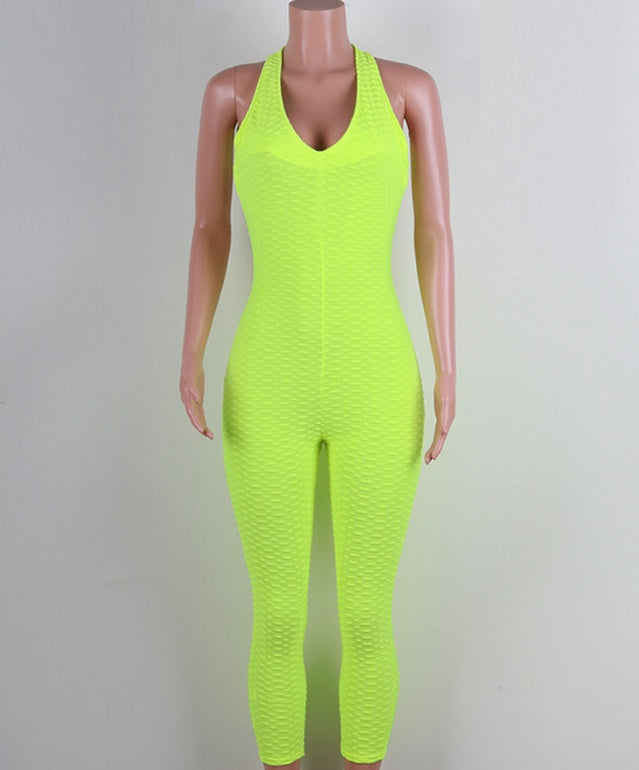 Honeycomb fitness jumpsuit