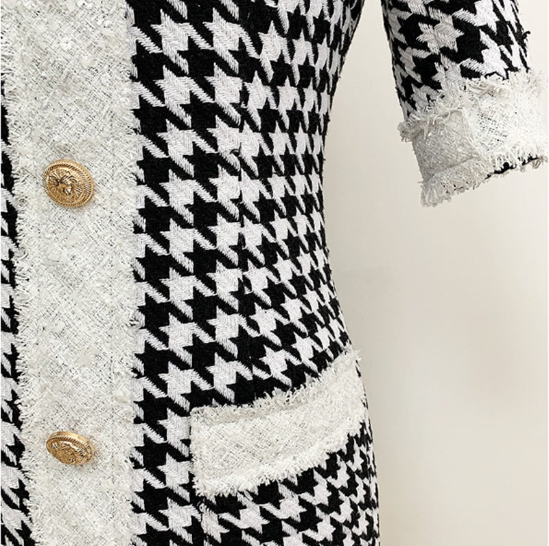 Round Neck Button Dress