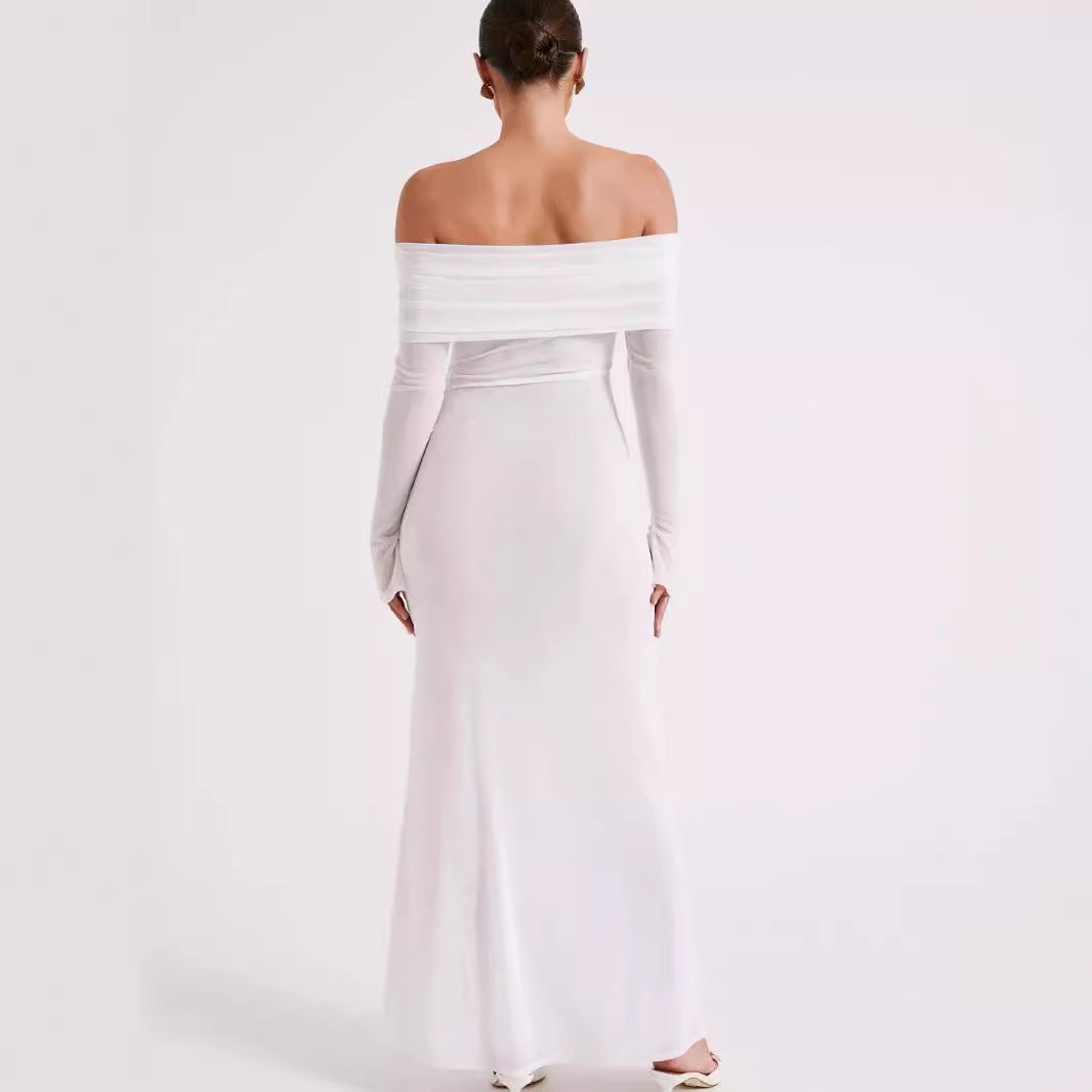 Off-neck Backless Socialite Dress