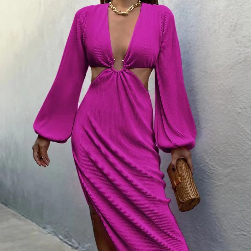 Fashion Pressed Pleated Waistless Dress