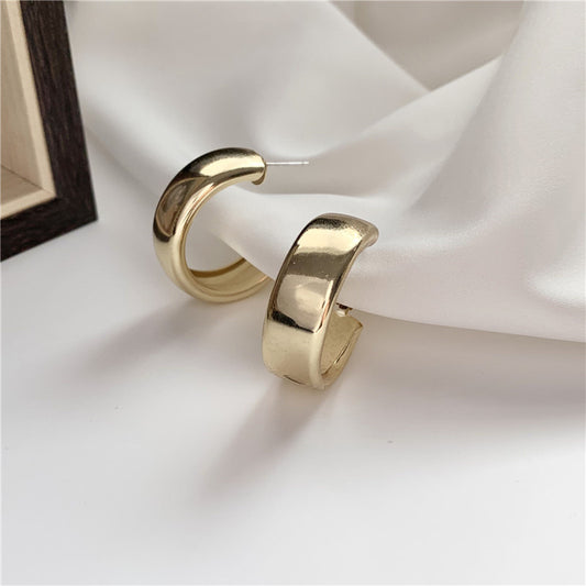Minimalist Brand Hoop Circle Earring